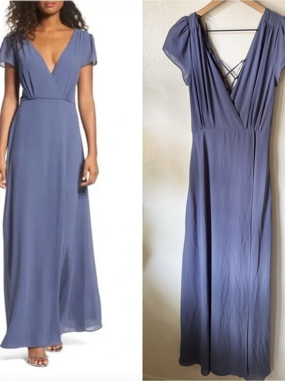 Lulus | World on a String Denim Blue Lace-Up Maxi Dress